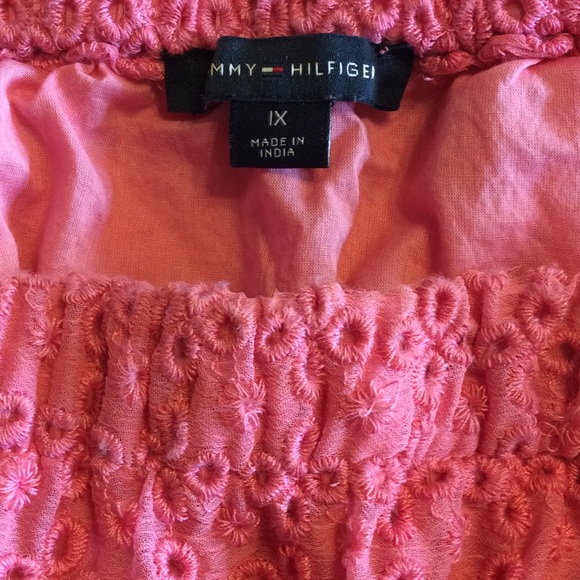 Tommy Hilfiger Off The Shoulder, Eyelet Blouse - Picture 3 of 3